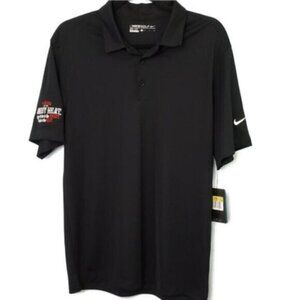 New Men's Nike Dri Fit Golf Shirt Black Dark Blue Size Small